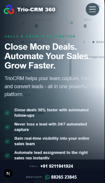 TrioCRM mobile app preview